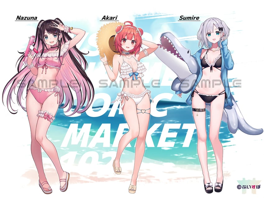 kaga sumire, kaga nazuna, and yumeno akari (vspo! and 2 more) drawn by kurebayashi_noe