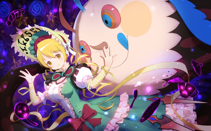 tomoe mami, charlotte, and candeloro (mahou shoujo madoka magica) drawn by lisong_shen