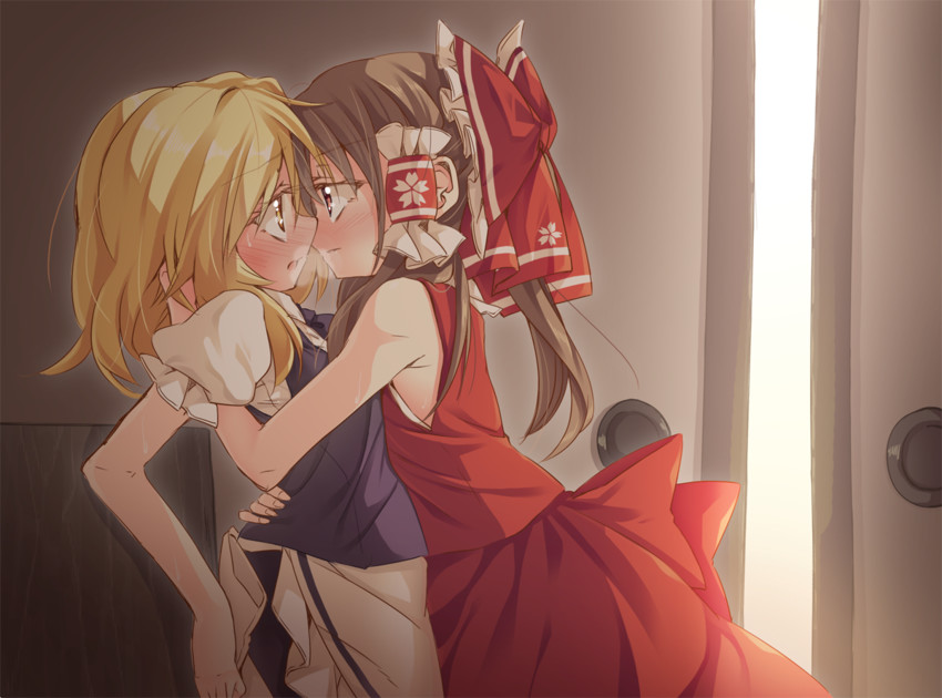 hakurei reimu and kirisame marisa (touhou) drawn by ina_(inadahime)