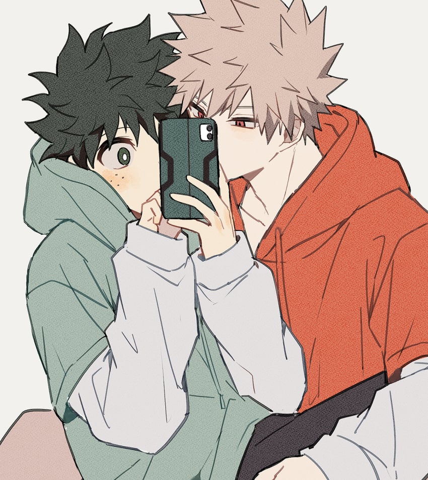 midoriya izuku and bakugou katsuki (boku no hero academia) drawn by coi_mha