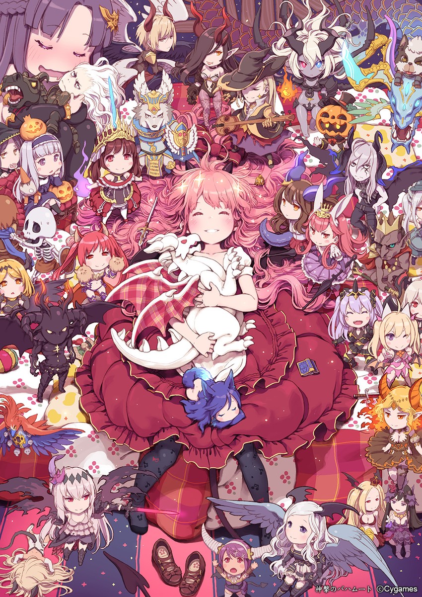 jeanne d'arc, grea, lucifer, rosetta, cerberus, and 17 more (shingeki no bahamut and 1 more) drawn by len_(a-7)