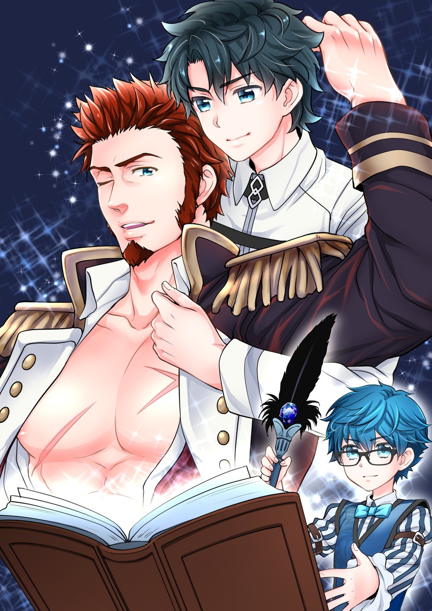 fujimaru ritsuka, napoleon bonaparte, and hans christian andersen (fate and 1 more) drawn by kanamimura2