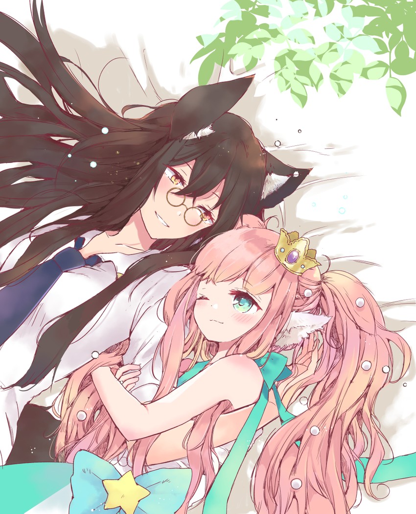 rikujo aki and momo siudafares (ookami no kawa o kabutta hitsujihime) drawn by mito_(go!go!king!)