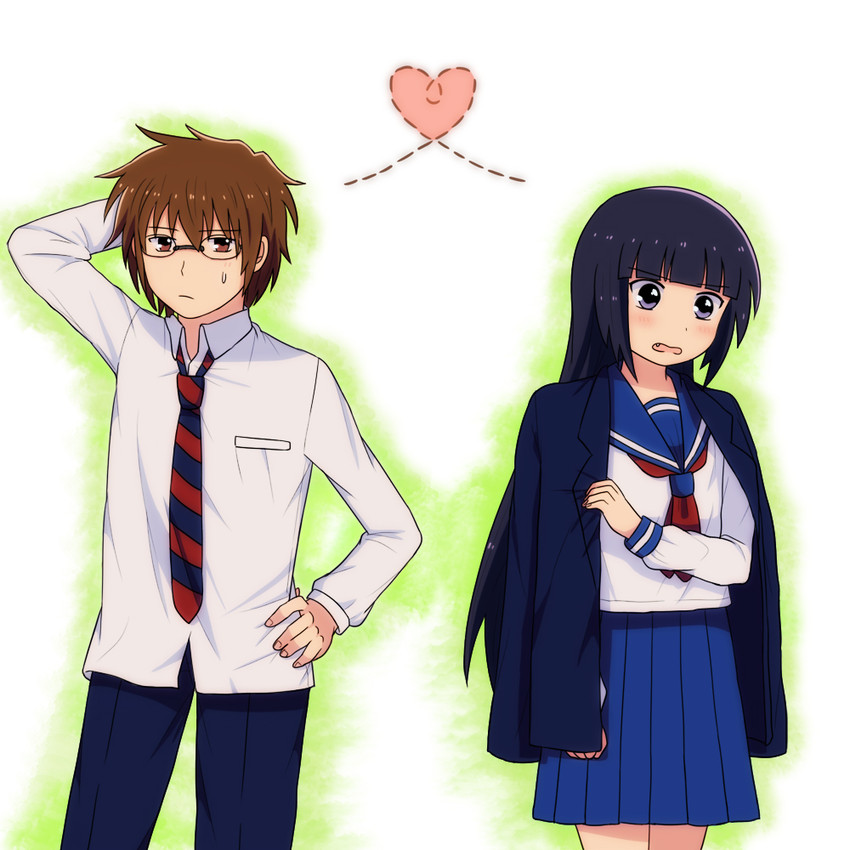 tabata hidenori and bungaku shoujo (danshi koukousei no nichijou) drawn by kanzume_(949827)