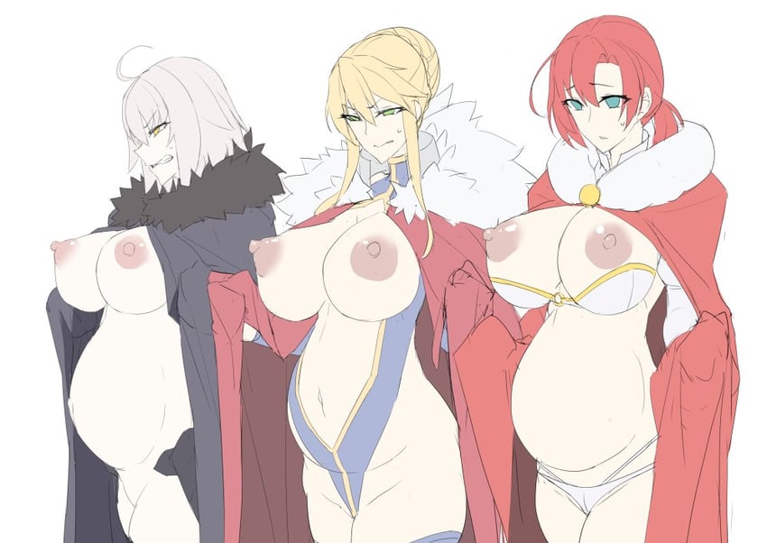 artoria pendragon, jeanne d'arc alter, and boudica (fate and 1 more) drawn by ky.