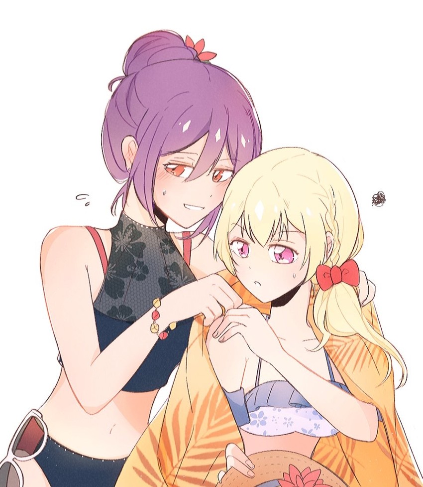 shirasagi chisato and seta kaoru (bang dream!) drawn by seri_(vyrlw)