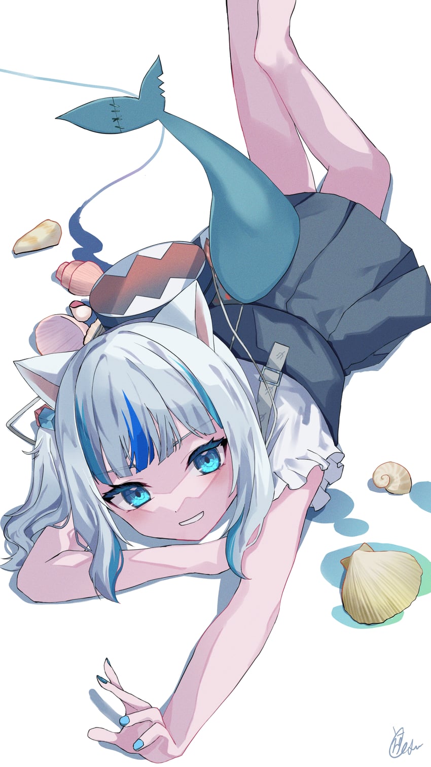 gawr gura (hololive and 1 more) drawn by esu_3101