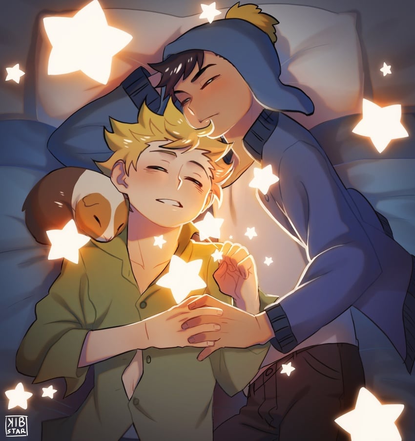 craig tucker, tweek tweak, and stripe (south park) drawn by kibstar