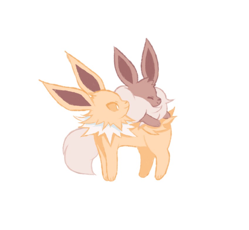 eevee and jolteon (pokemon) drawn by charamells