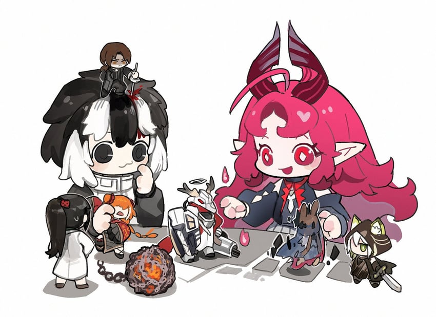 amiya, kal'tsit, ishmael, gregor, carmen, and 3 more (arknights and 3 more) drawn by flaw_eight