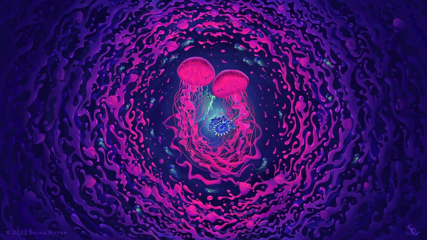 jammy jellyfish (ubuntu) drawn by sylviaritter