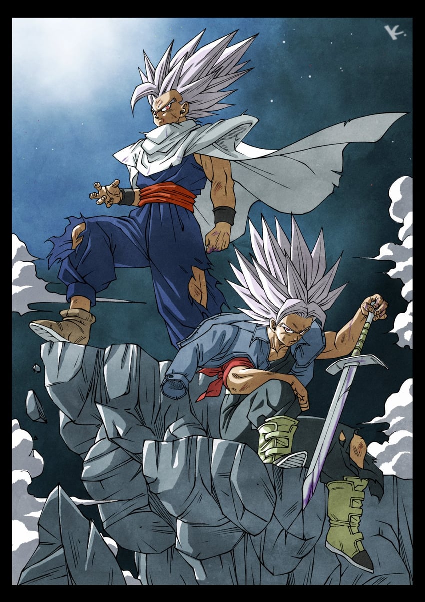 son gohan, trunks, and gohan beast (dragon ball and 1 more) drawn by kakeru_(dbskakeru)