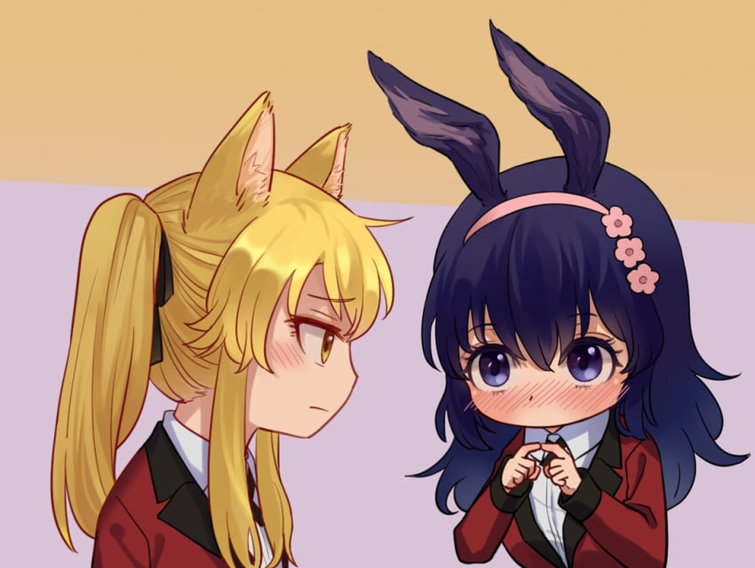 saotome mary and hanatemari tsuzura (kakegurui) drawn by uranium_(a3uki)