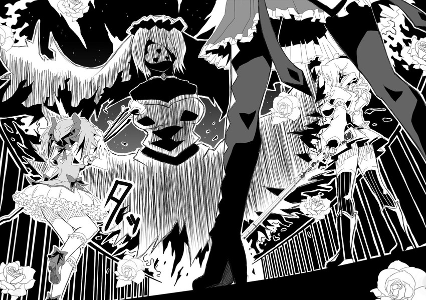 akemi homura, kaname madoka, and tomoe mami (mahou shoujo madoka magica) drawn by forest_(4423)