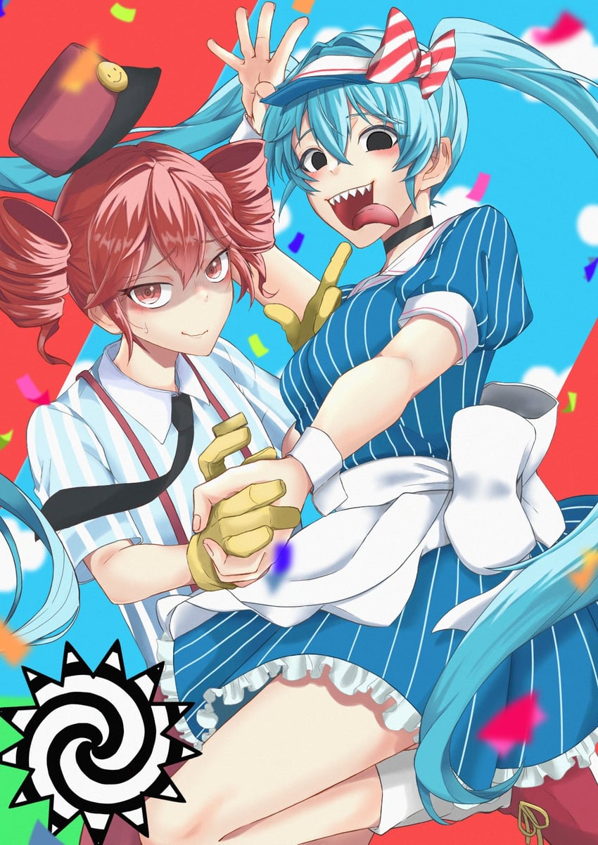 hatsune miku and kasane teto (vocaloid and 2 more) drawn by himajinnaponta