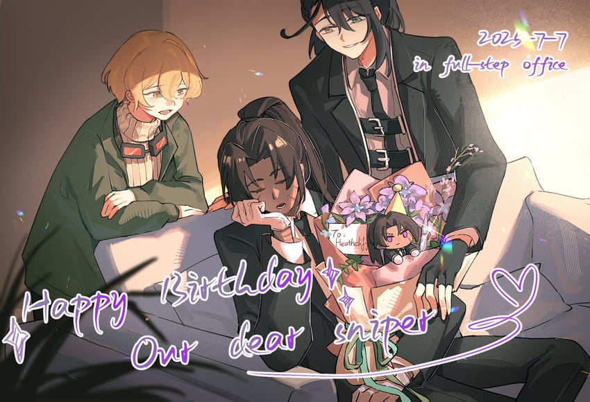 sinclair, hong lu, and heathcliff (project moon and 1 more) drawn by kiscript