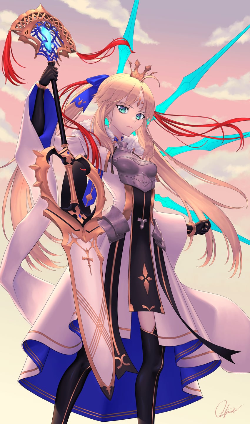 artoria pendragon and artoria caster (fate and 1 more) drawn by outause