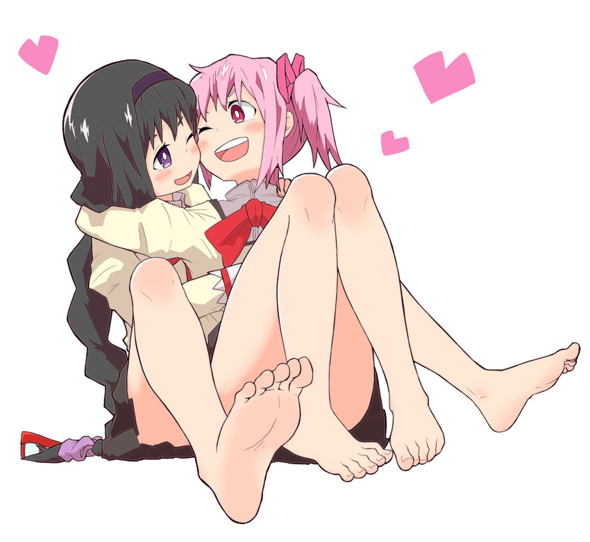 akemi homura and kaname madoka (mahou shoujo madoka magica) drawn by salpin