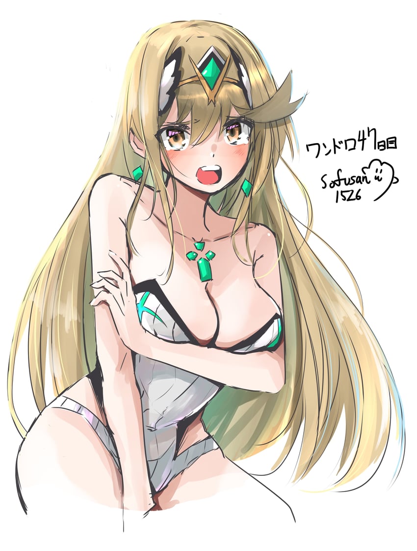 mythra (xenoblade chronicles and 1 more) drawn by sofusan1526