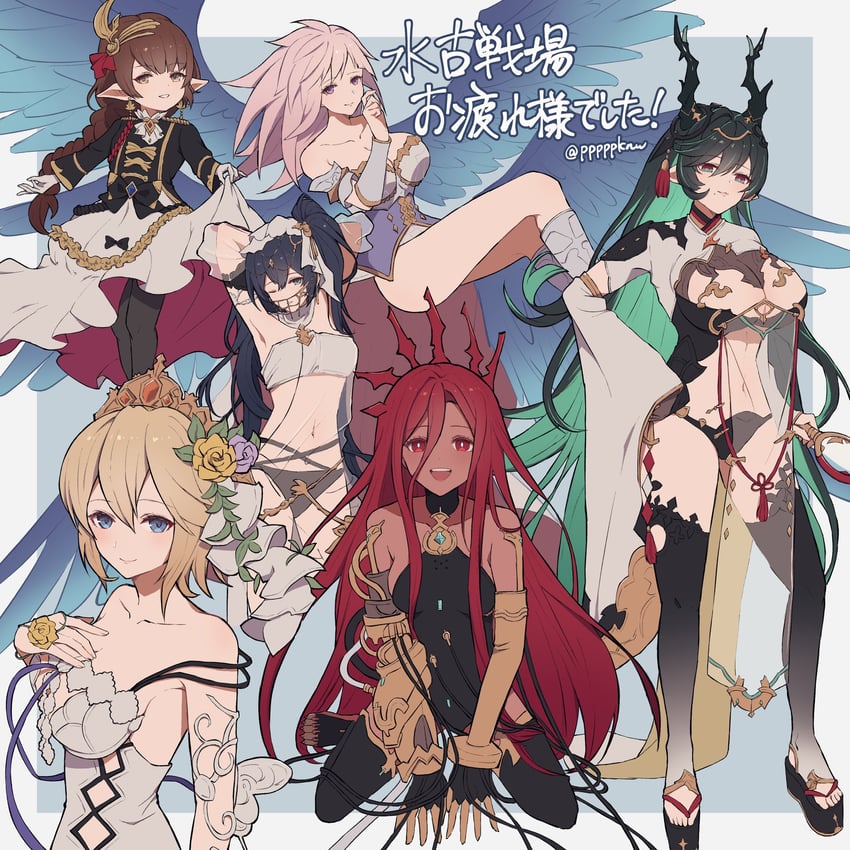 europa, payila, gabriel, haaselia, yatima, and 1 more (granblue fantasy) drawn by pppppknw