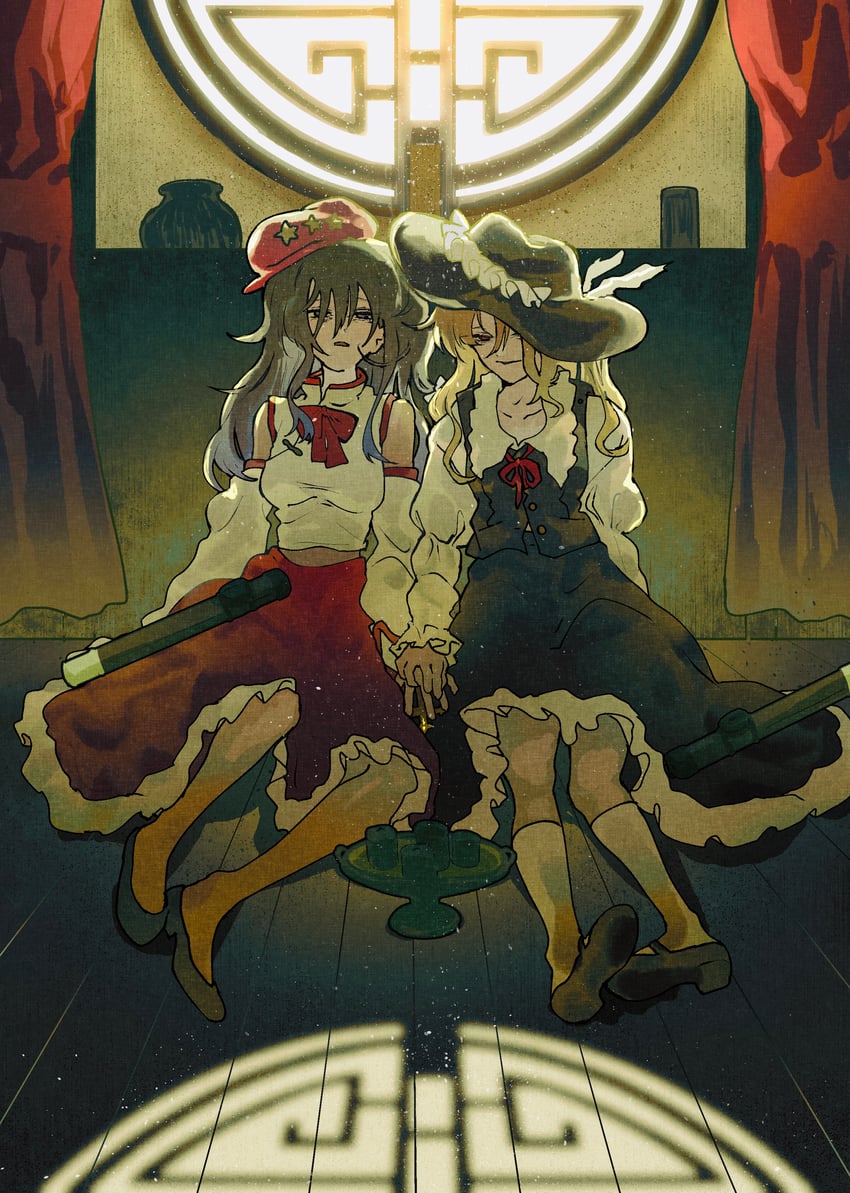 jacket girl and label girl (touhou and 1 more) drawn by sokura_(mochichitose)