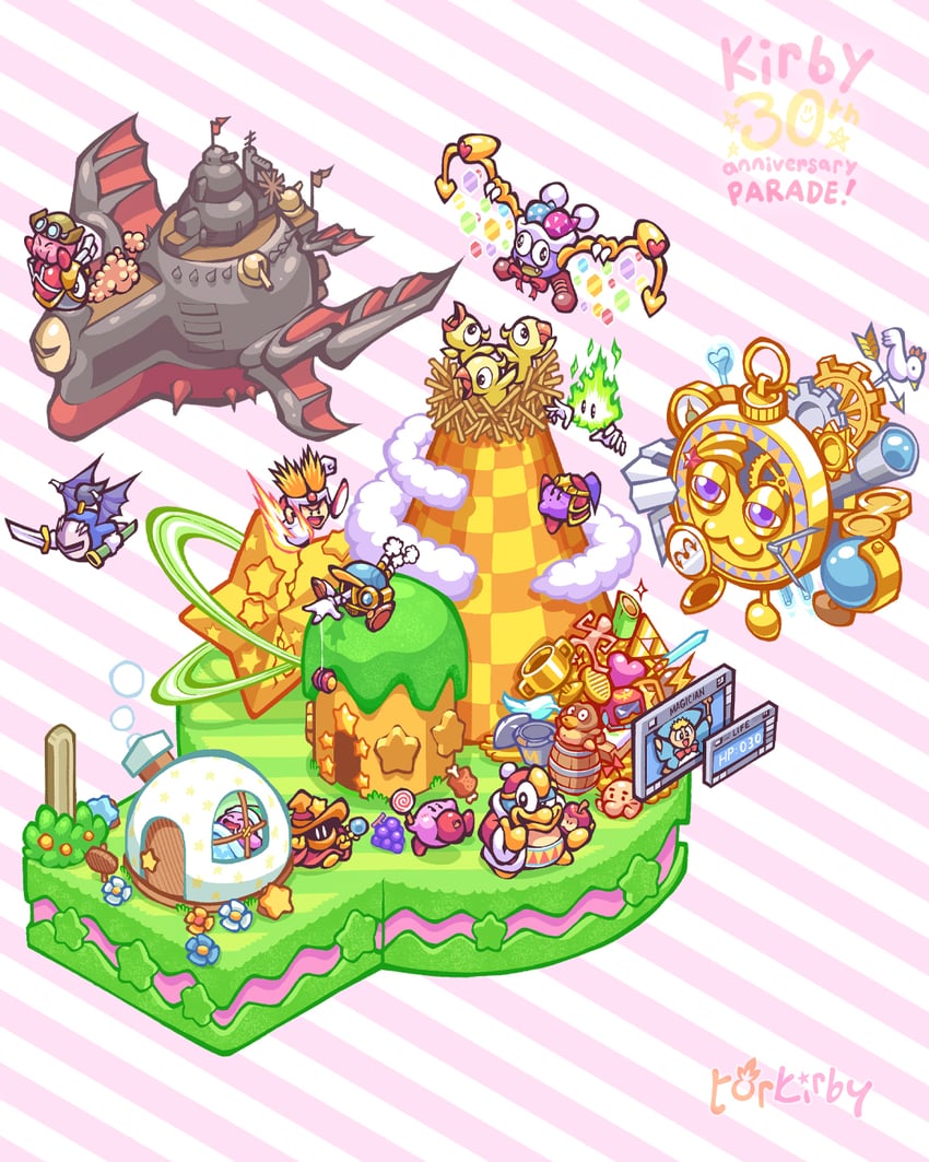 kirby, meta knight, king dedede, marx, doseisan, and 12 more (the legend of zelda and 7 more) drawn by torkirby