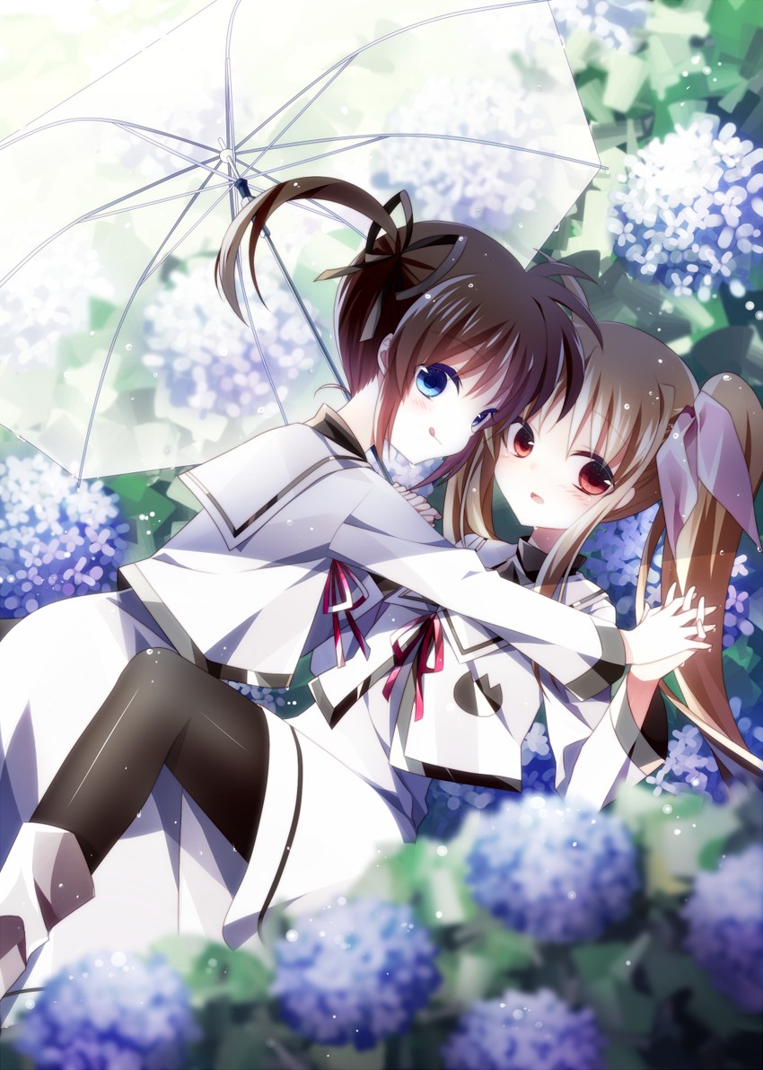 fate testarossa and takamachi nanoha (lyrical nanoha and 2 more) drawn by nishina_(alive001)