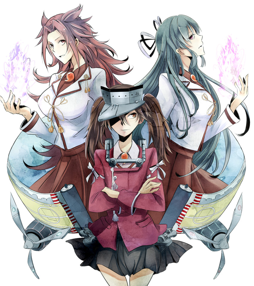ryuujou, jun'you, and hiyou (kantai collection) drawn by yukiteiyuyuyu