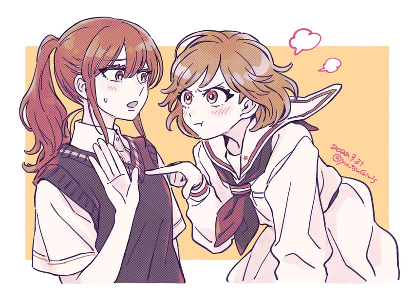 toomi yuna and nagatani megumi (okujou no yurirei-san) drawn by pe88y_(yu_tsugirls)