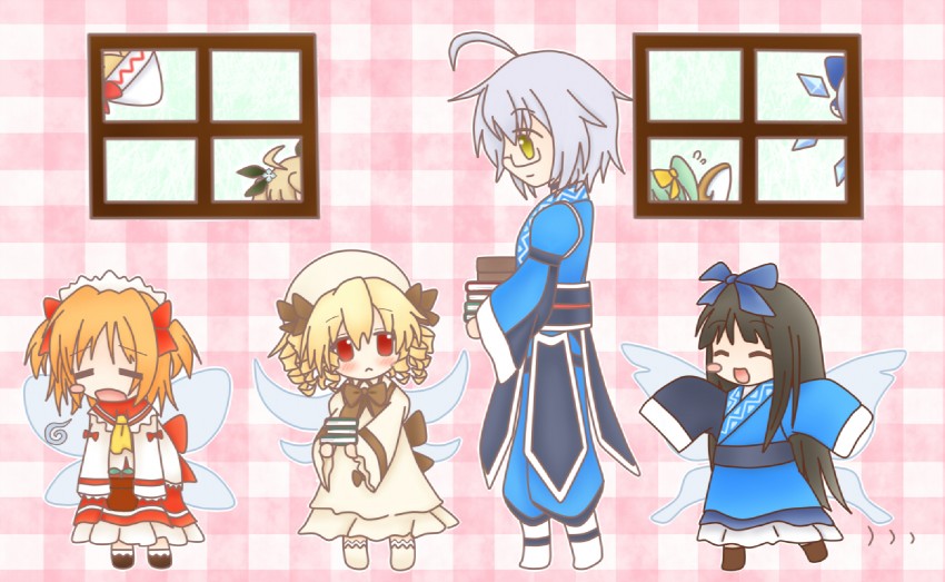 cirno, daiyousei, morichika rinnosuke, lily white, star sapphire, and 3 more (touhou) drawn by ko_torii