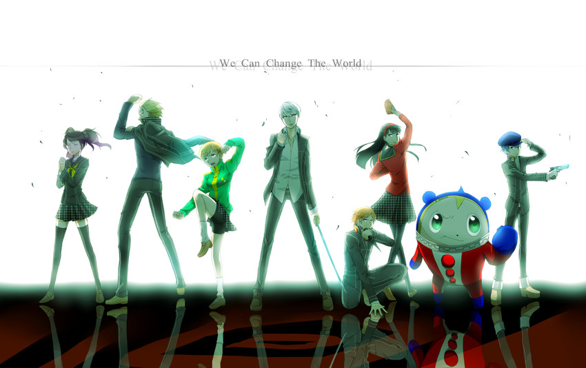narukami yu, shirogane naoto, satonaka chie, kujikawa rise, amagi yukiko, and 3 more (persona and 1 more) drawn by ebippoid