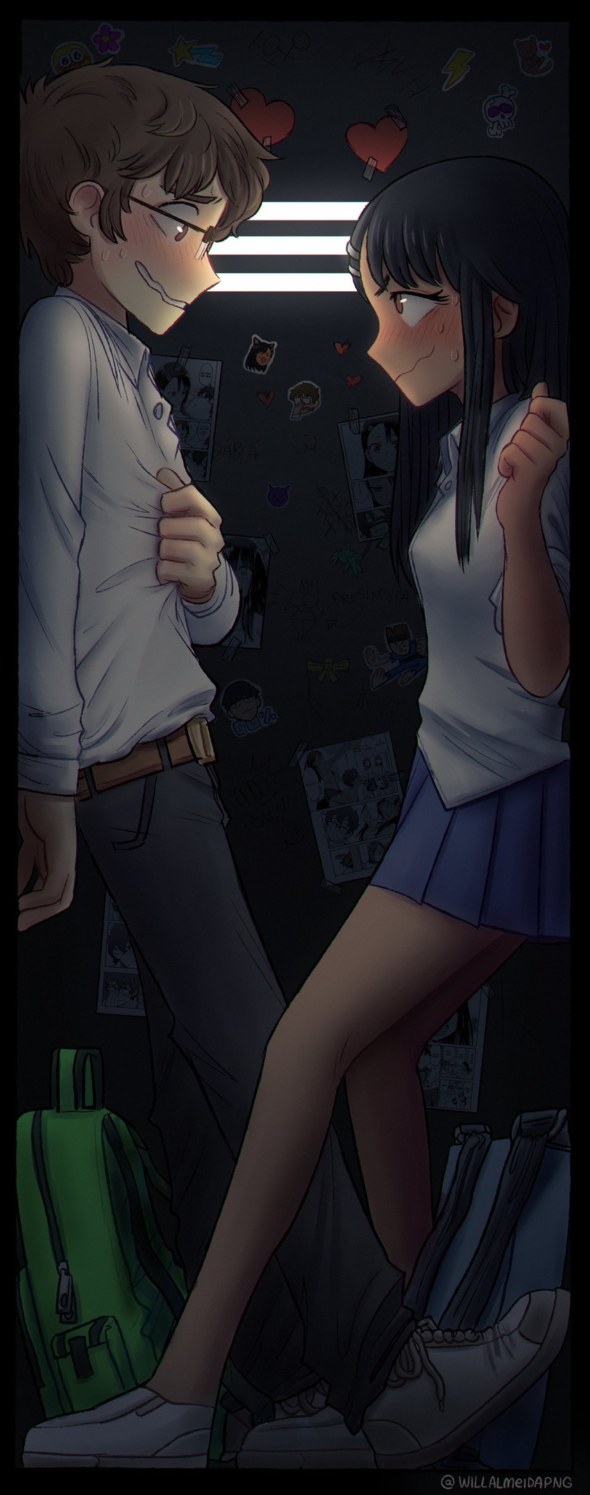 nagatoro hayase and hachiouji naoto (ijiranaide nagatoro-san) drawn by will_almeida