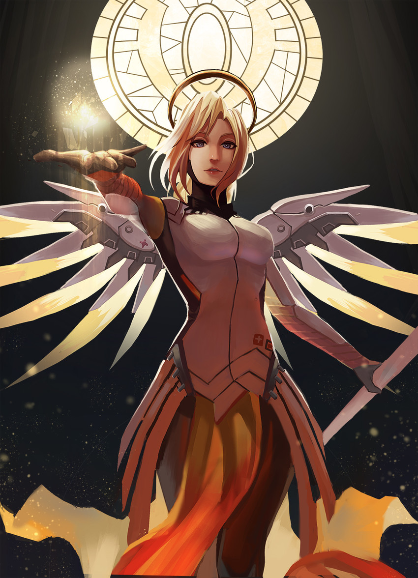 mercy (overwatch and 1 more) drawn by tazoo_(yuicc930)