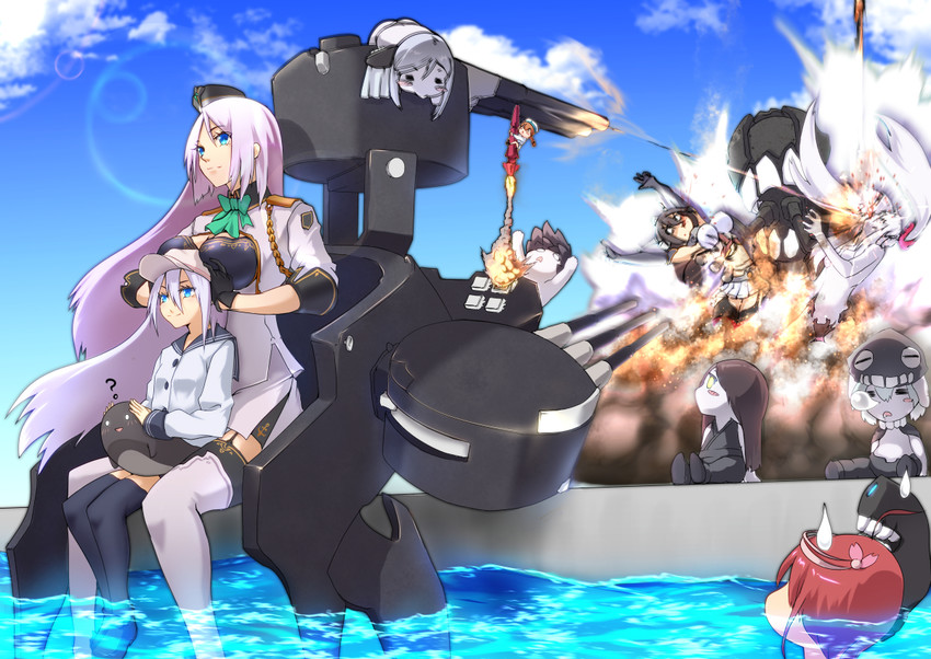 hibiki, nagato, wo-class aircraft carrier, verniy, fairy, and 7 more (original and 1 more) drawn by big.g