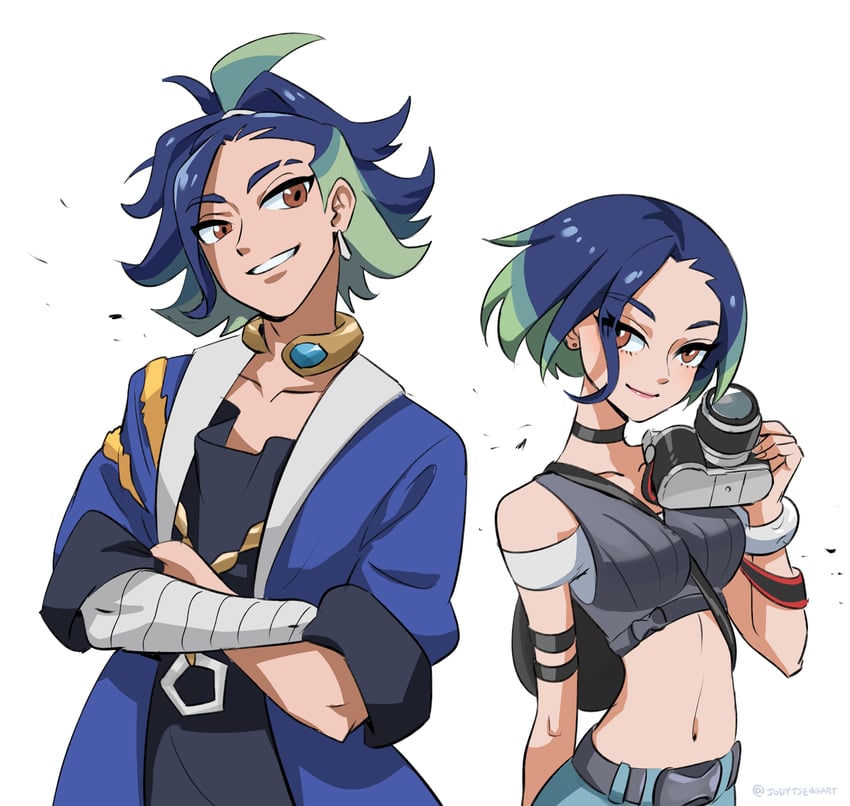 adaman and perrin (pokemon and 2 more) drawn by jodytsengart
