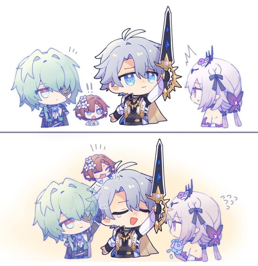 phainon, castorice, anaxa, and trianne (honkai and 1 more) drawn by mmmk_str