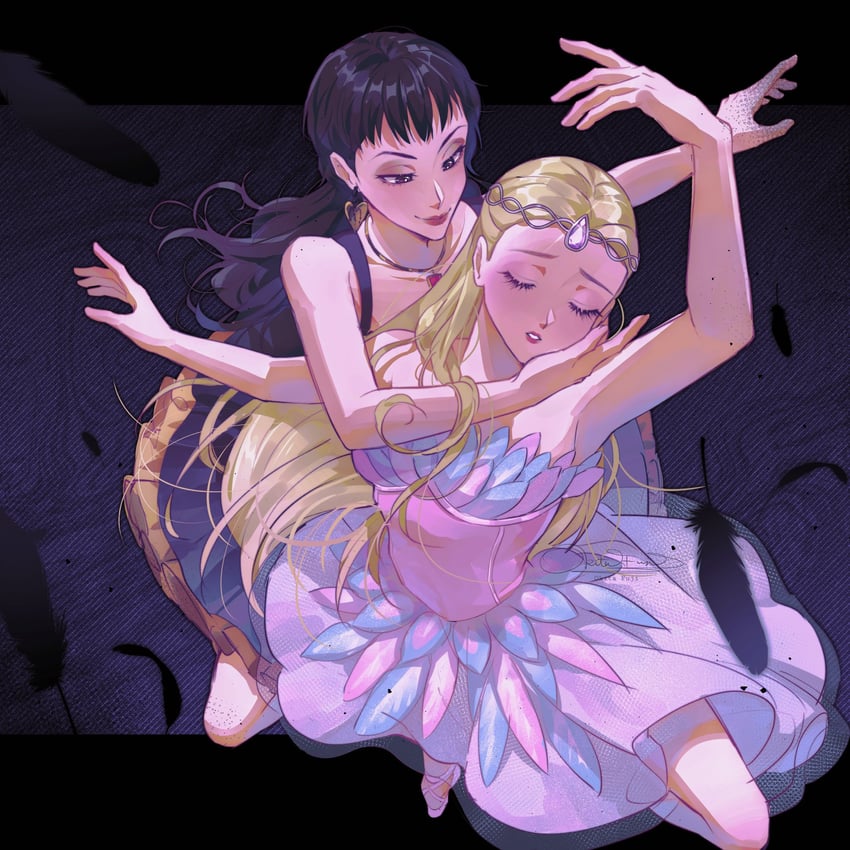 barbie, odette, and odile (barbie and 1 more) drawn by okitafuji