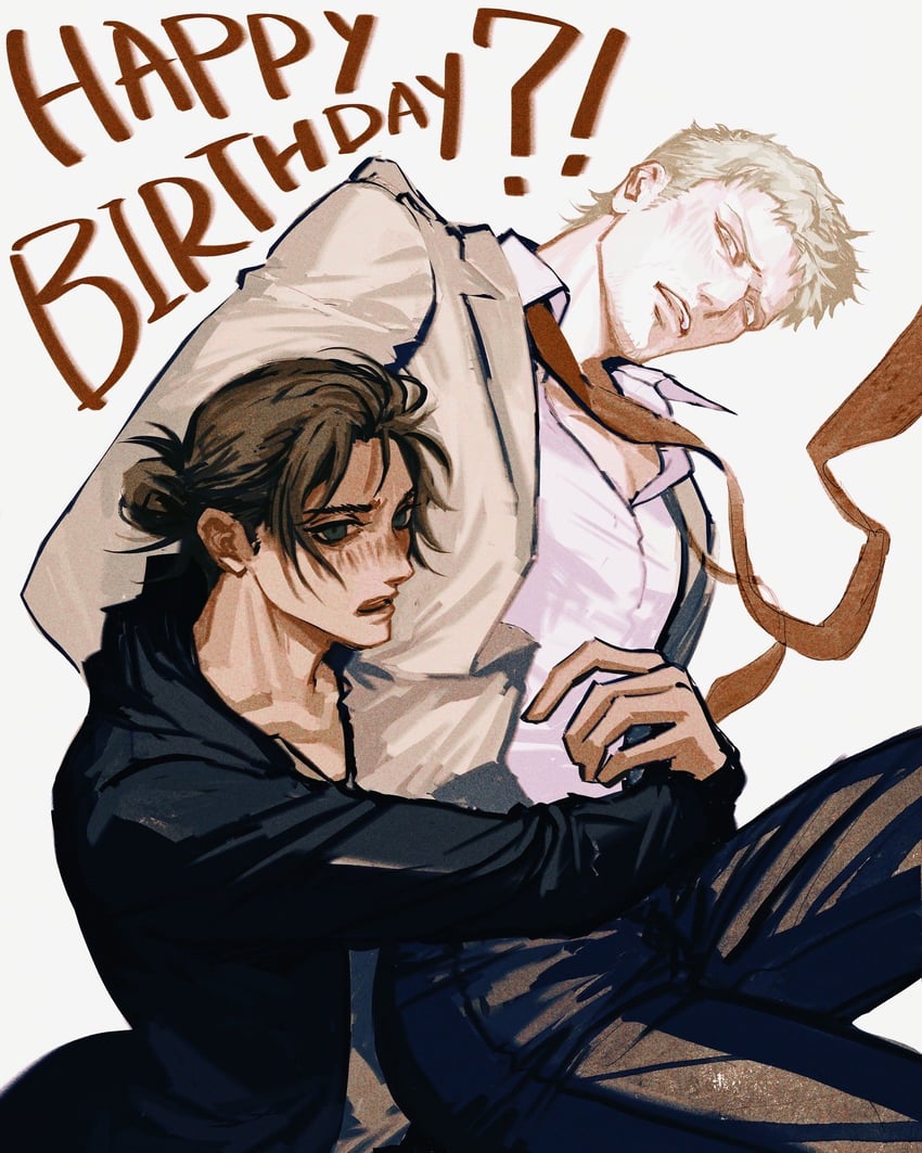 eren yeager and reiner braun (shingeki no kyojin) drawn by amuii