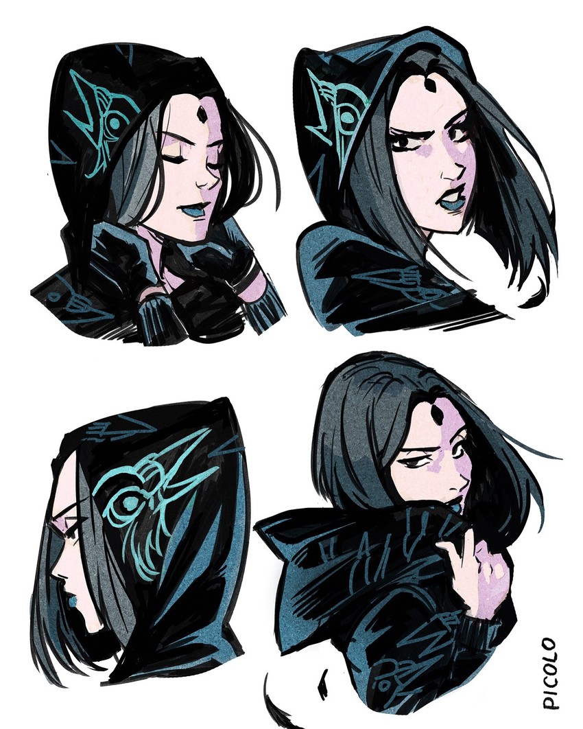 raven (dc comics and 1 more) drawn by gabriel_picolo