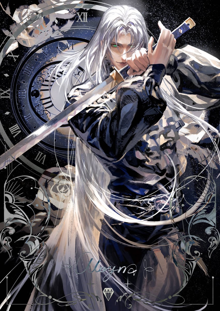 sephiroth (final fantasy and 2 more) drawn by moyna