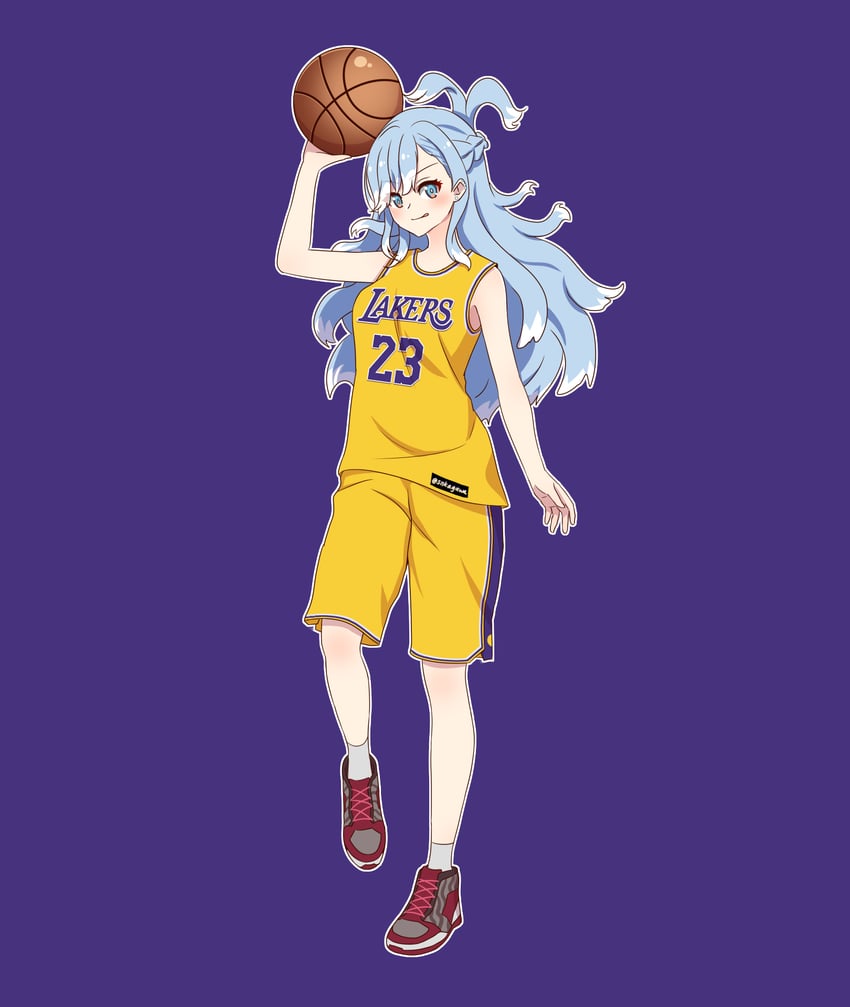 kobo kanaeru and lebron james (hololive and 2 more) drawn by snkagawa