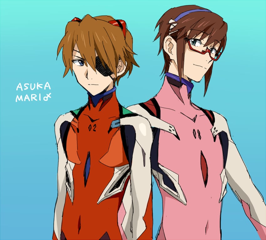 souryuu asuka langley and makinami mari illustrious (neon genesis evangelion and 2 more) drawn by mosako