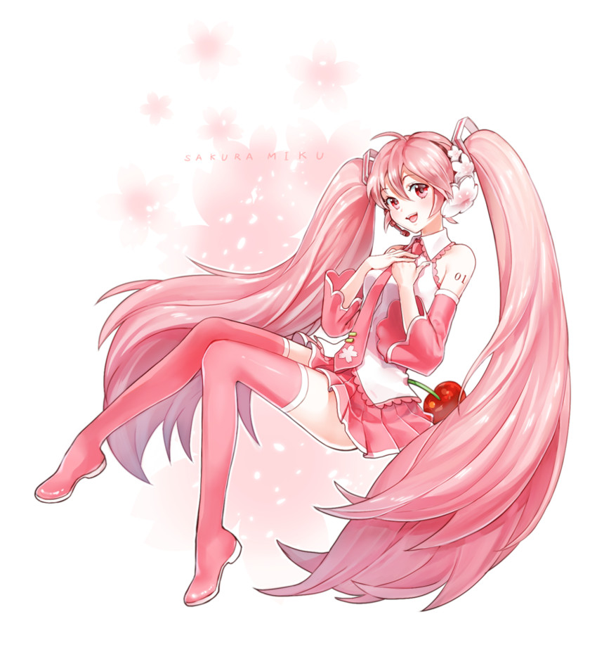 hatsune miku and sakura miku (vocaloid) drawn by 002_(lemonsun880)