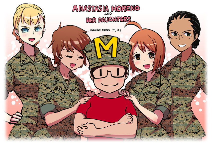 nagumo yumi, linda crawford, rita fernandez, donna king, and anastasia moreno (marine corps yumi) drawn by nogami_takeshi