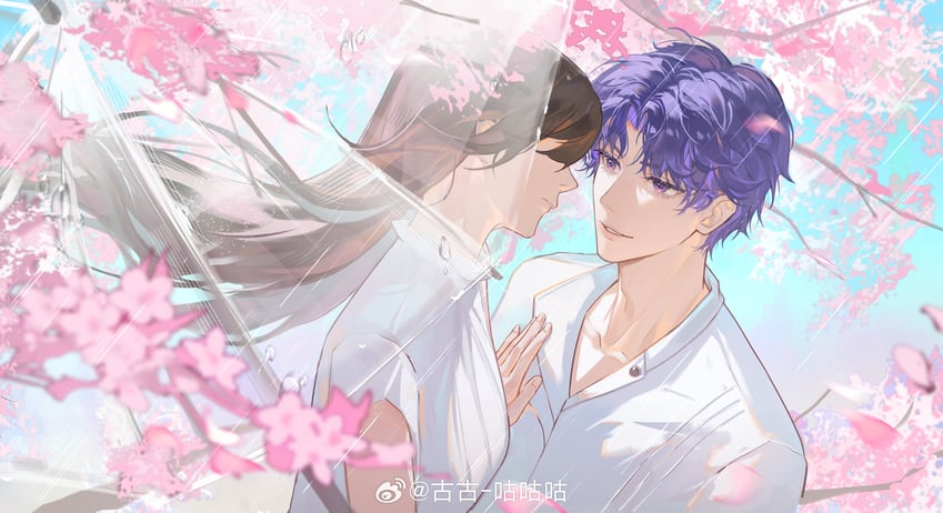 protagonist and rafayel (love and deepspace) drawn by gugu_(mirukai)