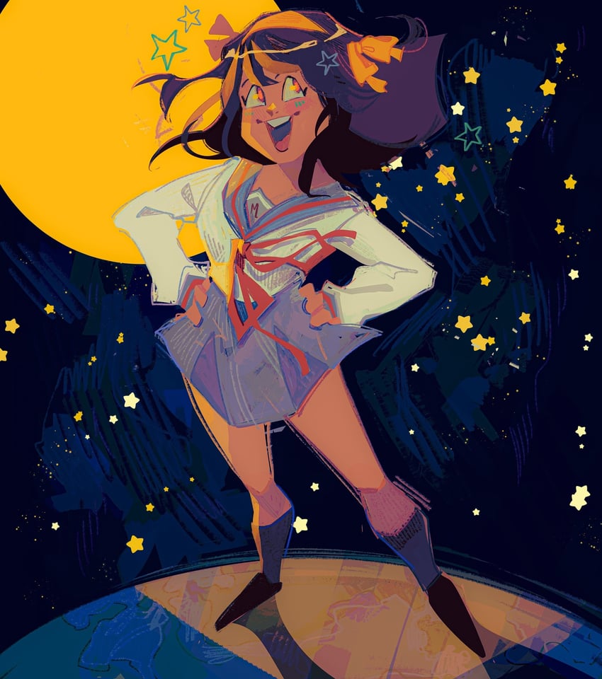 suzumiya haruhi (suzumiya haruhi no yuuutsu) drawn by mediati0nal-field