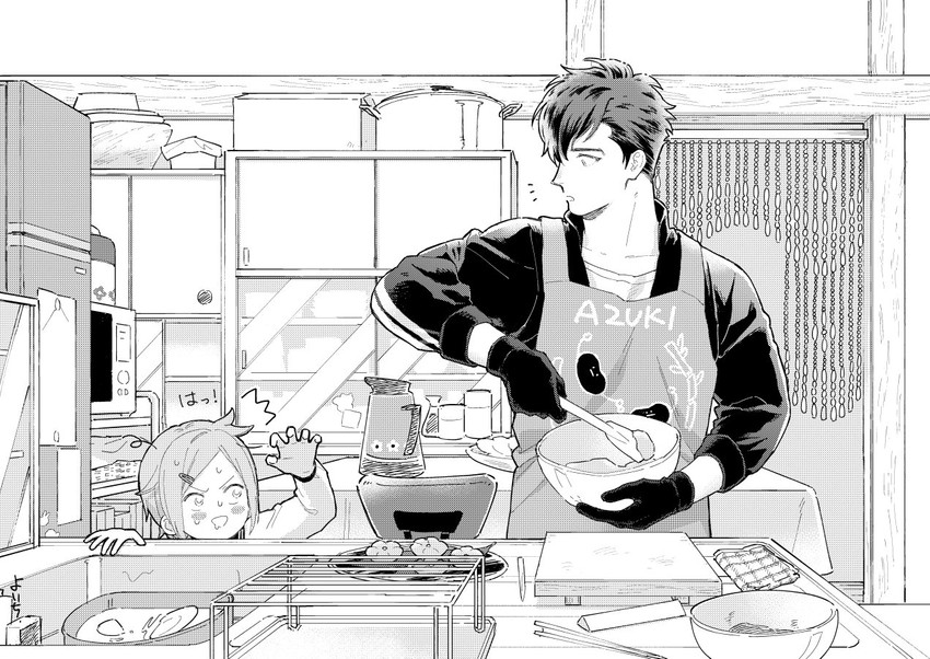 houchou toushirou and azuki nagamitsu (touken ranbu) drawn by yoichi_(3clyu5ad557eaaj)