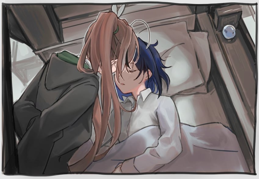 ouro kronii and nanashi mumei (hololive and 1 more) drawn by kisuu_(oddnumberr_)