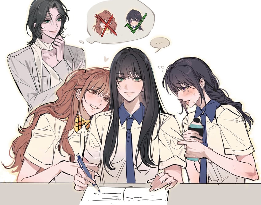 gil somyung, somyung's mother, choi yeowoon, and seo namsoo (like mother like daughter) drawn by m_omoo