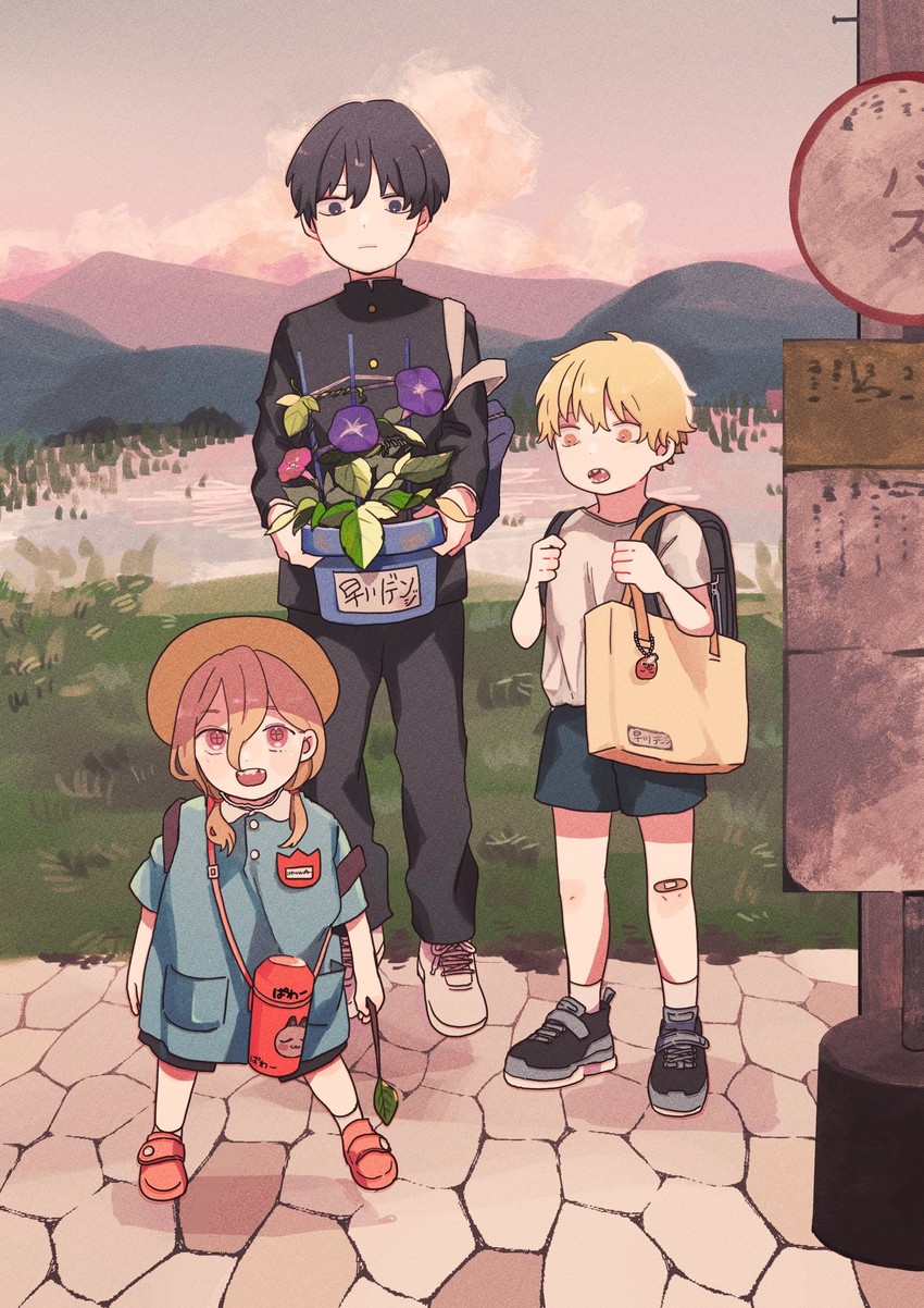 power, denji, hayakawa aki, pochita, and meowy (chainsaw man) drawn by gurukousu